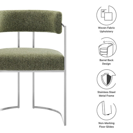 Modway EEI-7228 Huron Curved Back Fabric and Metal Dining Accent Chair Modway