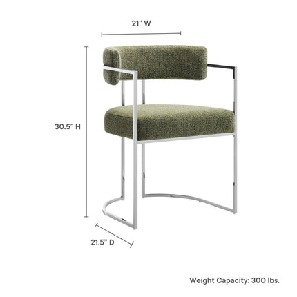 Modway EEI-7228 Huron Curved Back Fabric and Metal Dining Accent Chair Modway