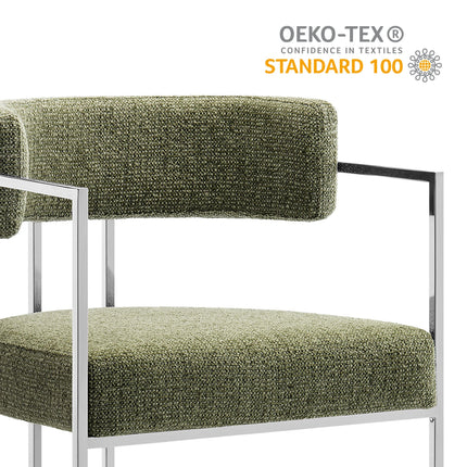 Modway EEI-7228 Huron Curved Back Fabric and Metal Dining Accent Chair Modway