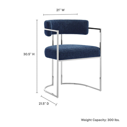 Modway EEI-7228 Huron Curved Back Fabric and Metal Dining Accent Chair Modway