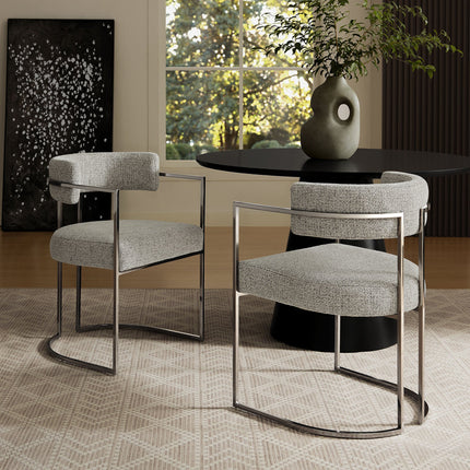 Modway EEI-7228 Huron Curved Back Fabric and Metal Dining Accent Chair Modway