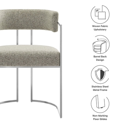 Modway EEI-7228 Huron Curved Back Fabric and Metal Dining Accent Chair Modway