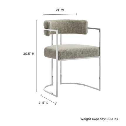 Modway EEI-7228 Huron Curved Back Fabric and Metal Dining Accent Chair Modway