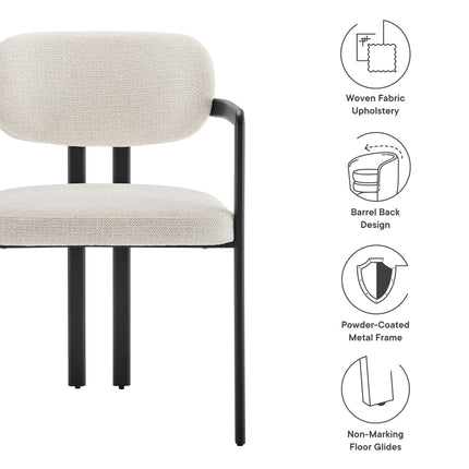 Modway EEI-7229 Elio Barrel Fabric and Metal Dining Chair Modway