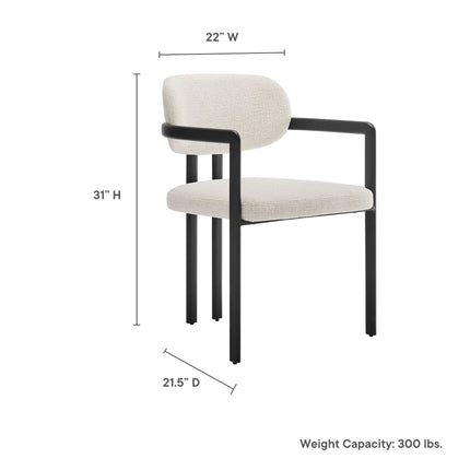 Modway EEI-7229 Elio Barrel Fabric and Metal Dining Chair Modway