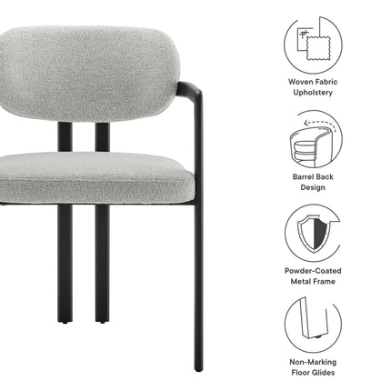 Modway EEI-7229 Elio Barrel Fabric and Metal Dining Chair Modway