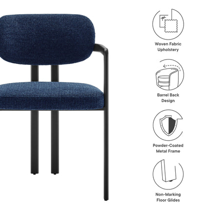 Modway EEI-7229 Elio Barrel Fabric and Metal Dining Chair Modway