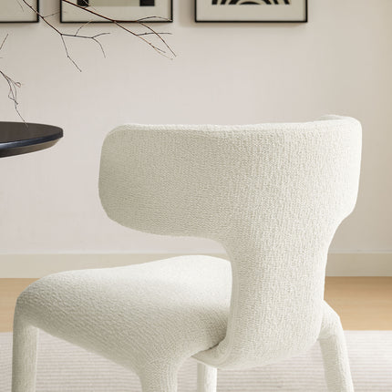 Modway EEI-7230 Stellan Curved Back Boucle Upholstered Dining Chair Set of 2 - Plaza Home Decor