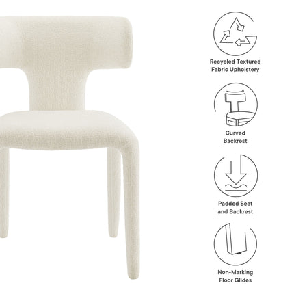 Modway EEI-7230 Stellan Curved Back Boucle Upholstered Dining Chair Set of 2 - Plaza Home Decor