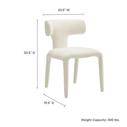 Modway EEI-7230 Stellan Curved Back Boucle Upholstered Dining Chair Set of 2 - Plaza Home Decor