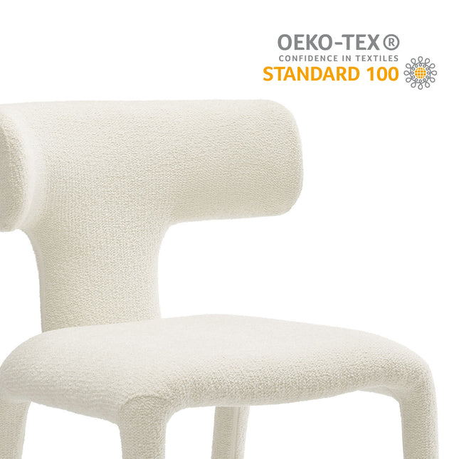 Modway EEI-7230 Stellan Curved Back Boucle Upholstered Dining Chair Set of 2 - Plaza Home Decor