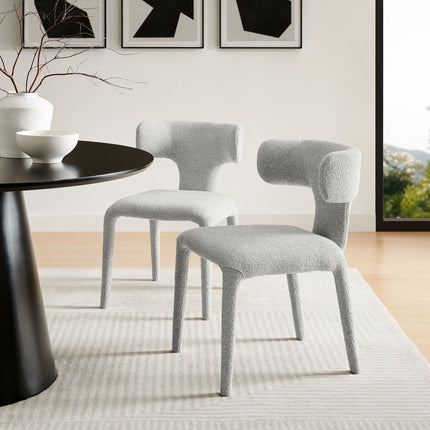 Modway EEI-7230 Stellan Curved Back Boucle Upholstered Dining Chair Set of 2 - Plaza Home Decor