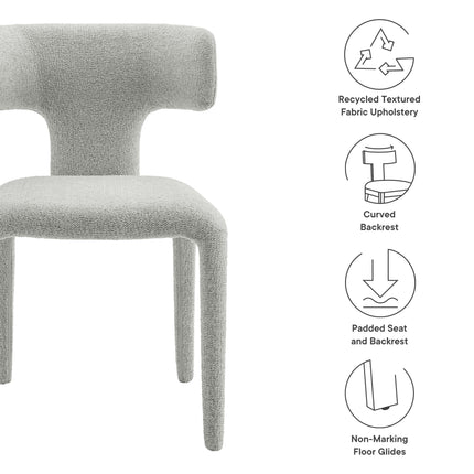 Modway EEI-7230 Stellan Curved Back Boucle Upholstered Dining Chair Set of 2 - Plaza Home Decor