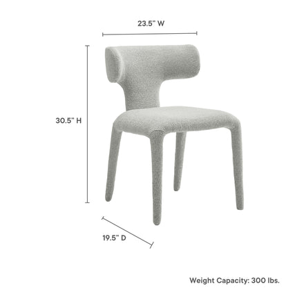 Modway EEI-7230 Stellan Curved Back Boucle Upholstered Dining Chair Set of 2 - Plaza Home Decor