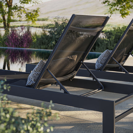 Modway EEI-7235 Tahoe Outdoor Patio Mesh and Aluminum Chaise Lounge - Plaza Home Decor