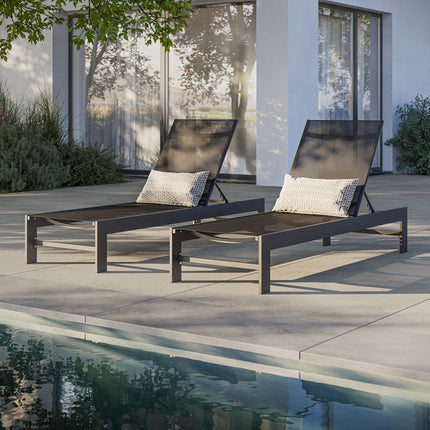 Modway EEI-7235 Tahoe Outdoor Patio Mesh and Aluminum Chaise Lounge - Plaza Home Decor