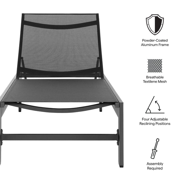 Modway EEI-7235 Tahoe Outdoor Patio Mesh and Aluminum Chaise Lounge - Plaza Home Decor