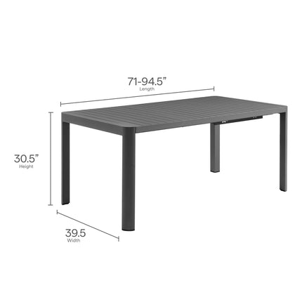 Modway EEI-7236 Tahoe Outdoor Patio Aluminum Extendable Dining Table - Plaza Home Decor