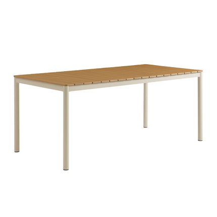 Modway EEI-7237 Finn 71" Outdoor Patio Aluminum Dining Table with Faux Wood Top Modway