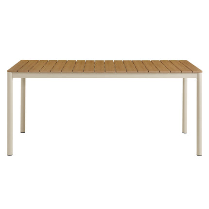 Modway EEI-7237 Finn 71" Outdoor Patio Aluminum Dining Table with Faux Wood Top Modway