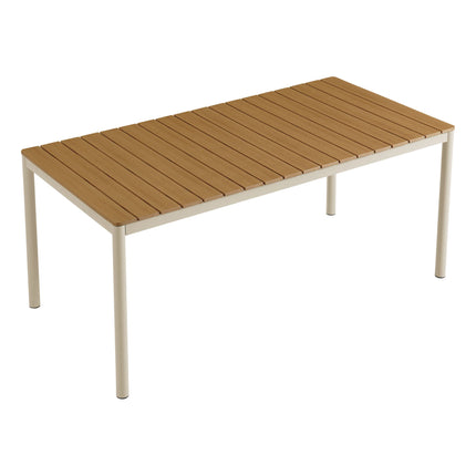 Modway EEI-7237 Finn 71" Outdoor Patio Aluminum Dining Table with Faux Wood Top Modway