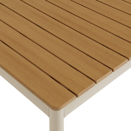 Modway EEI-7237 Finn 71" Outdoor Patio Aluminum Dining Table with Faux Wood Top Modway