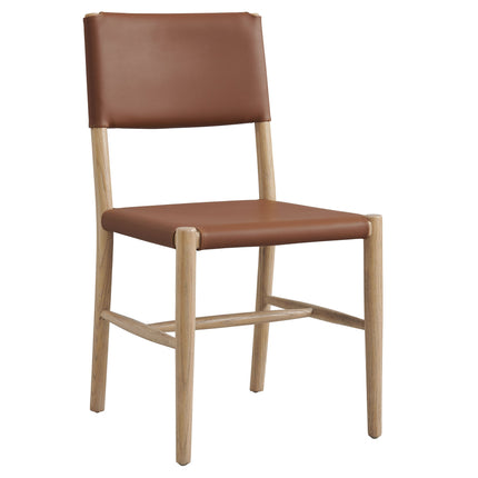 Modway EEI-7240 Dover Wood Vegan Leather Dining Side Chairs Set of 2 Modway