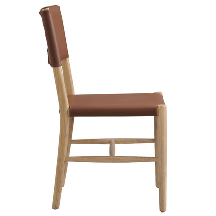 Modway EEI-7240 Dover Wood Vegan Leather Dining Side Chairs Set of 2 Modway