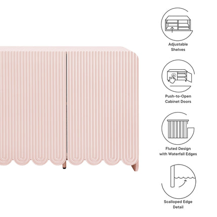 Modway EEI-7241 Dahlia Fluted and Scalloped Sideboard Storage Cabinet Modway