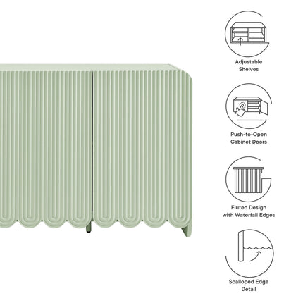 Modway EEI-7241 Dahlia Fluted and Scalloped Sideboard Storage Cabinet Modway