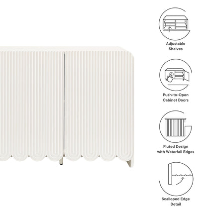 Modway EEI-7241 Dahlia Fluted and Scalloped Sideboard Storage Cabinet Modway