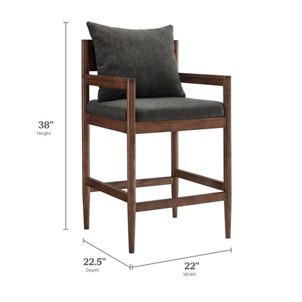 Modway EEI-7244 Remington Wood Counter Stool Modway