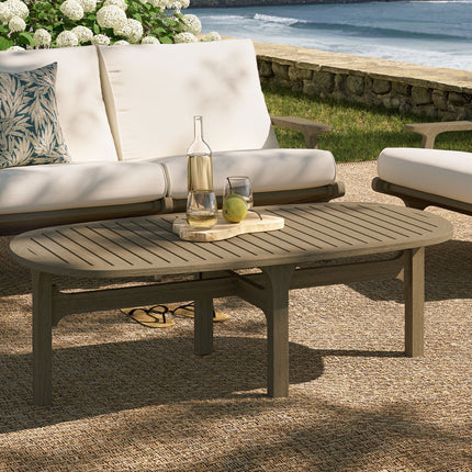 Modway EEI-7246 Saratoga Oval Outdoor Patio Teak Wood Coffee Table Modway
