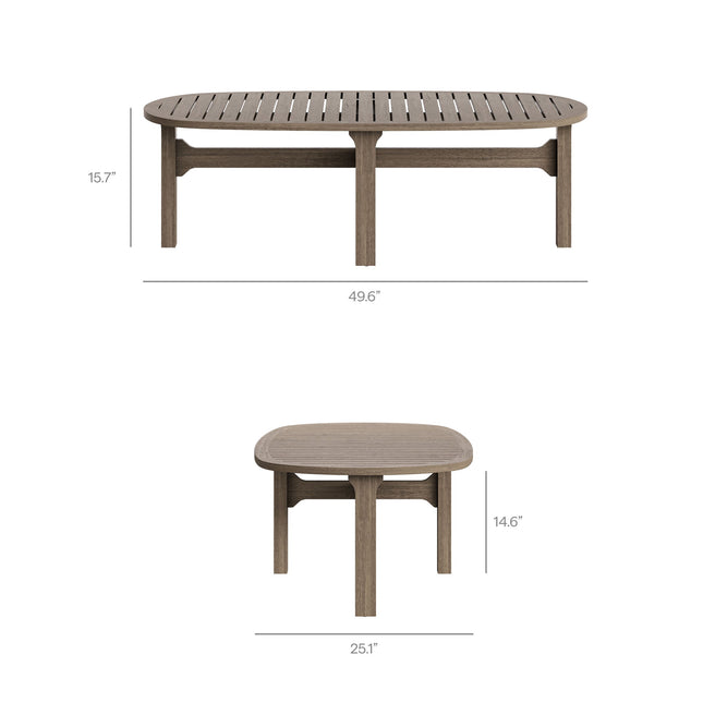 Modway EEI-7246 Saratoga Oval Outdoor Patio Teak Wood Coffee Table Modway