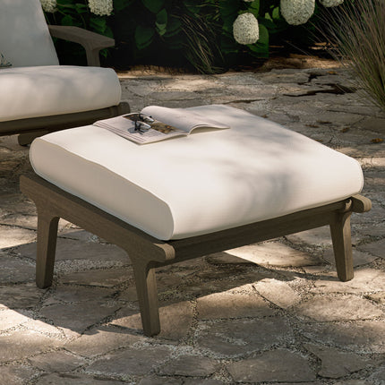 Modway EEI-7250 Saratoga Outdoor Patio Teak Ottoman Modway