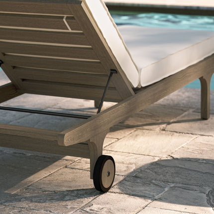 Modway EEI-7251 Saratoga Outdoor Patio Teak Chaise Lounge Chair Modway