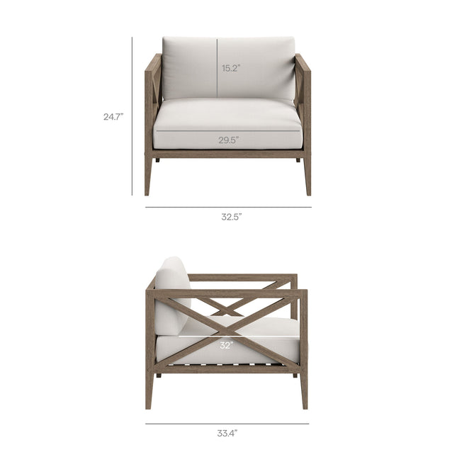 Modway EEI-7252 Northlake Outdoor Patio Teak Armchair Modway