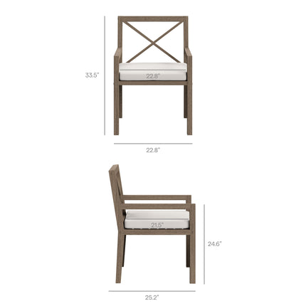Modway EEI-7253 Northlake Outdoor Patio Teak Dining Armchair Modway