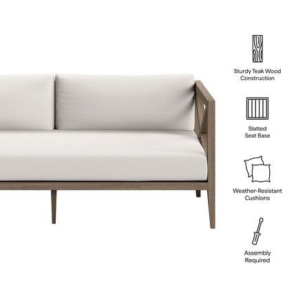 Modway EEI-7254 Northlake Outdoor Patio Teak Loveseat Modway