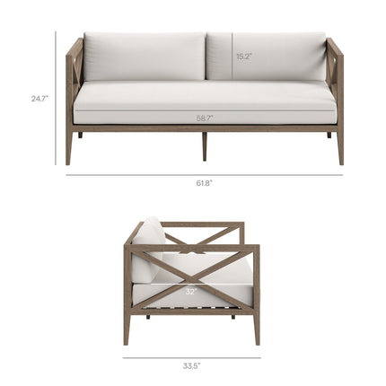 Modway EEI-7254 Northlake Outdoor Patio Teak Loveseat Modway