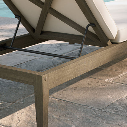Modway EEI-7256 Northlake Outdoor Patio Teak Chaise Lounge Modway