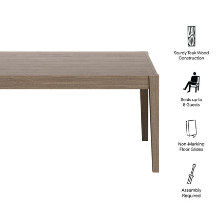 Modway EEI-7257 Northlake 83" Rectangular Outdoor Patio Teak Dining Table Modway