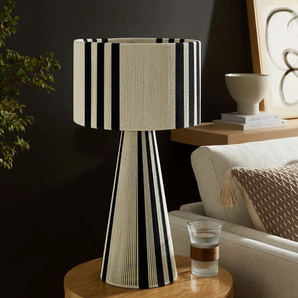 Modway EEI-7262 Gia Handwoven Cotton Thread Striped or Plain Table Lamp Modway