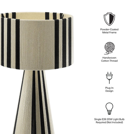 Modway EEI-7262 Gia Handwoven Cotton Thread Striped or Plain Table Lamp Modway