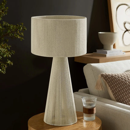 Modway EEI-7262 Gia Handwoven Cotton Thread Striped or Plain Table Lamp Modway