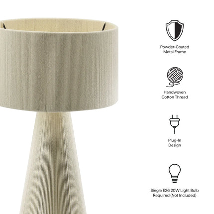 Modway EEI-7262 Gia Handwoven Cotton Thread Striped or Plain Table Lamp Modway
