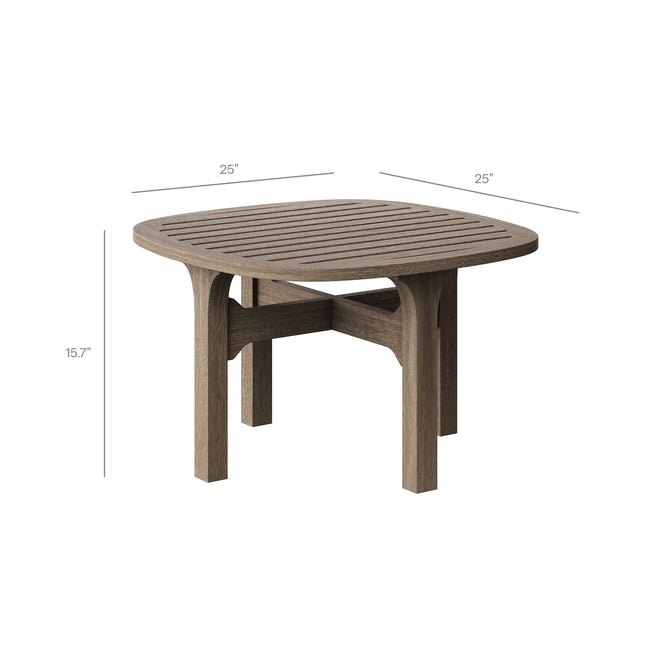 Modway EEI-7263 Saratoga Square Outdoor Patio Teak Wood Side Table Modway