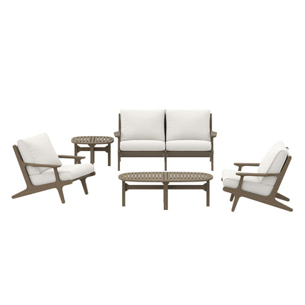 Modway EEI-7265 Saratoga 5-Piece Outdoor Patio Teak Wood Furniture Set Modway