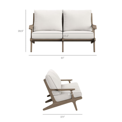 Modway EEI-7265 Saratoga 5-Piece Outdoor Patio Teak Wood Furniture Set Modway