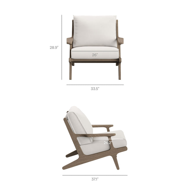 Modway EEI-7266 Saratoga 4-Piece Outdoor Patio Teak Wood Furniture Set Modway